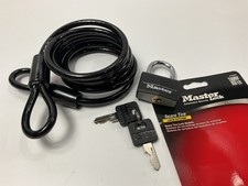 Master Lock 614dat Braided Steel Loop Spare Tire Lock Cable Padlock With 2 Keys