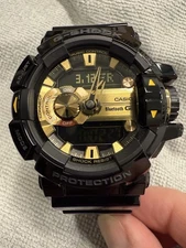 CASIO G-SHOCK G’MIX Bluetooth Black Gold Watch GBA-400, Box, New Battery!