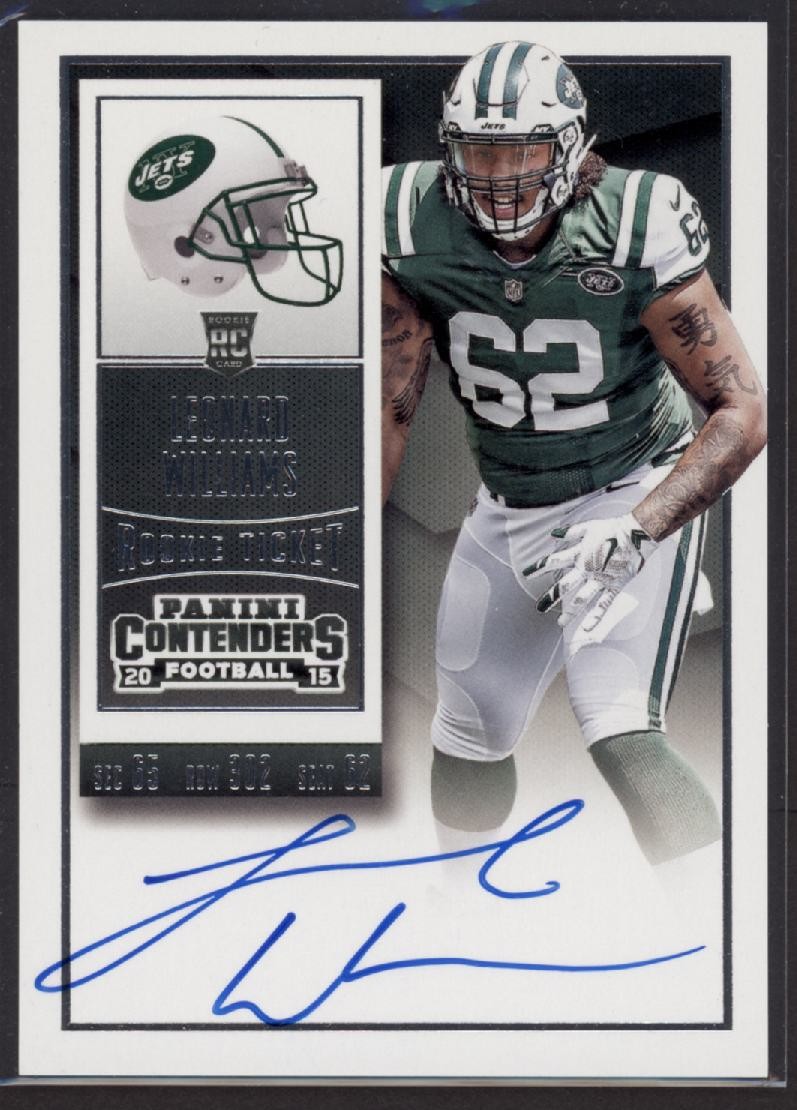 2015 Leonard Williams Contenders Rookie Ticket SP Auto RC /201* #224 (B371)