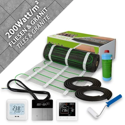 Elektrische Fußbodenheizung Bodenheizung 200W elektro elektrisch Fliese Bad Set - Bild 1 von 4