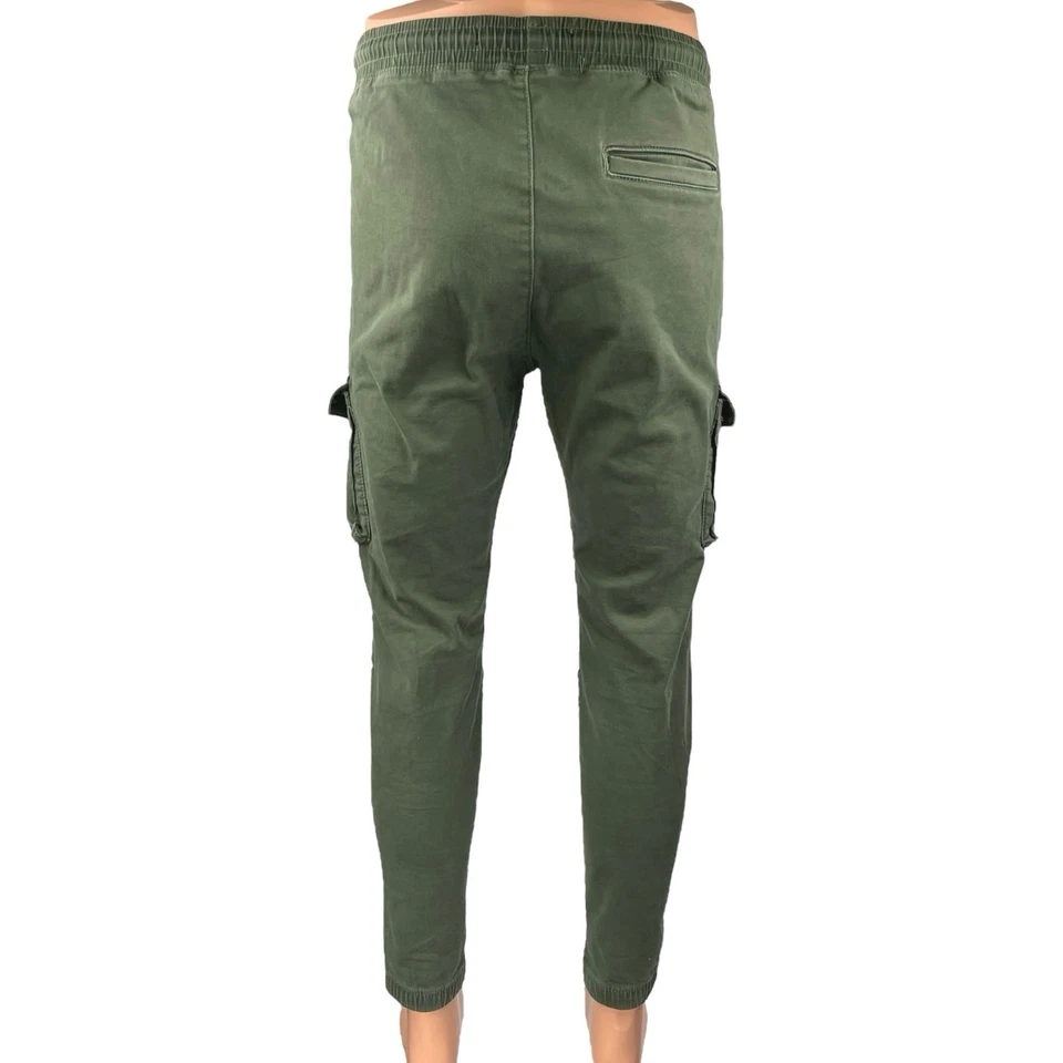 Hollister Men's Green High Rise Elastic Waist Skinny Cargo Jogger Pants Size S - Image 3 of 4