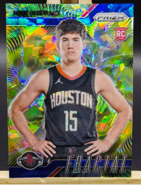 Reed Sheppard 2024-25 Panini Prizm 119/125 Blue Cracked Ice Fractal RC #2