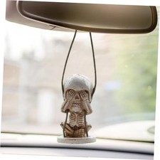Skull Decoration Car Mirror Hanging Accessories Cool Swinging Skeleton See