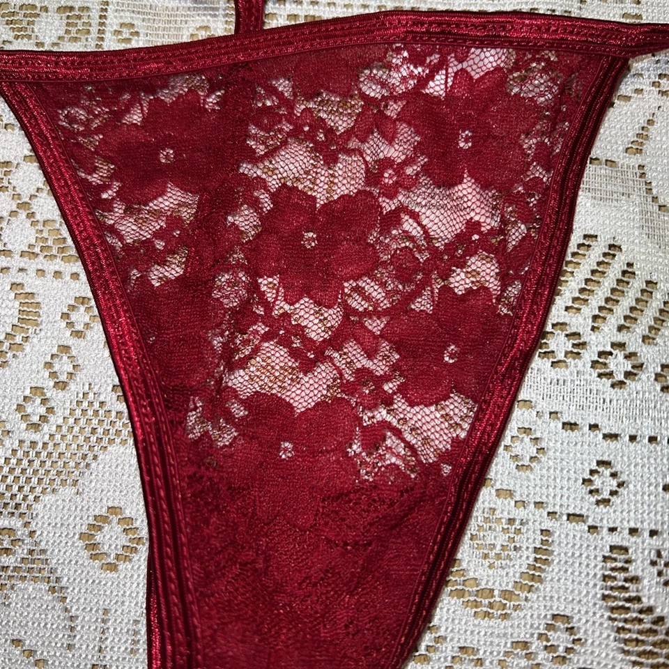 Bragas de tanga Jessica Simpson roja malla 90 % nailon 1 par talla S pequeñas Foto 2 de 4