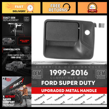 Exterior Front Driver Door Handle Replacement - Metal Textured Black Keyhole -