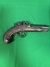 Vintage 8” Brass Pirate Gun Flint Lock Cigarette Lighter Windsor UNTESTED