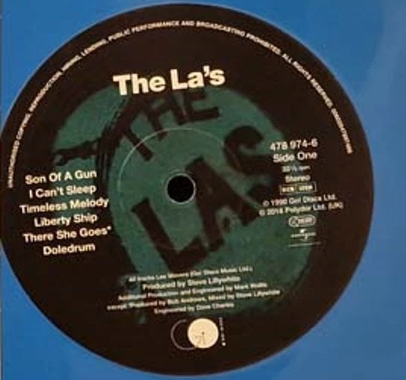 The La's The La's Vinyl Record LP Blue Vinyl w Inner UK 2016 Go! Discs NM - Image 2 of 2