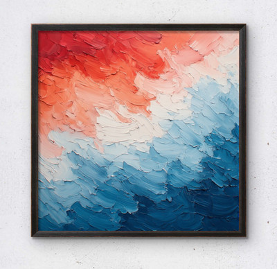 ORIGINAL PAINTING ABSTRACT TEXTURED AMERICAN ART 14x11 D.A.S. ARTWORK
