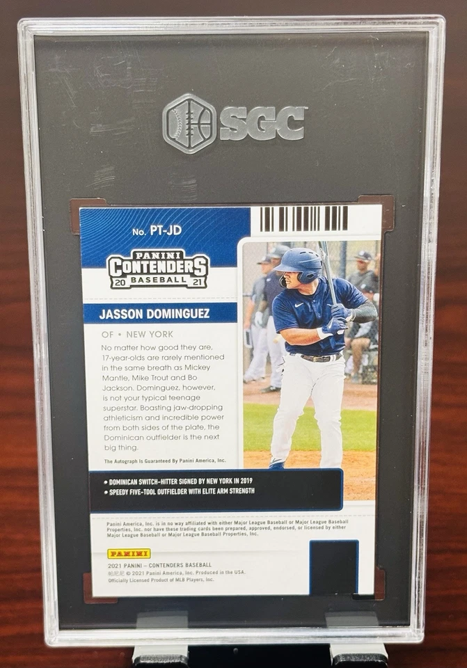 2021 Panini Contenders Prospect Blue Draft Ticket /99 Jasson Dominguez Auto - Image 2 of 2