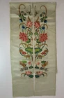 Chinese Silk Embroidered Sleeve Band Pair flower dragonfly fish antique /vintage