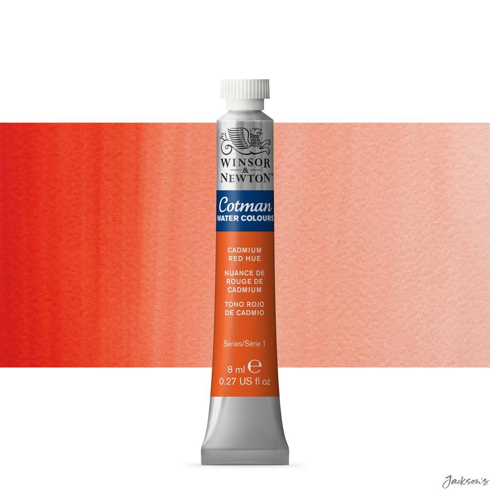 Winsor & Newton Cotman Watercolour Paint Tube 8ml Cadmium Red Hue For Artists