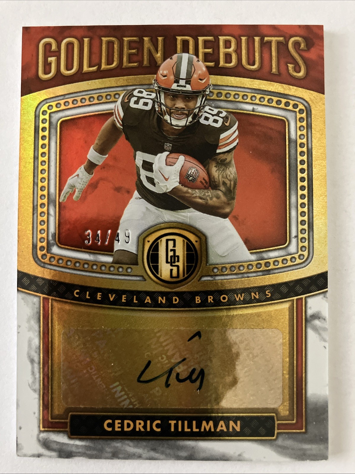 Cedric Tillman Panini Gold Standard Golden Debuts Autographs #GD19 White Gold