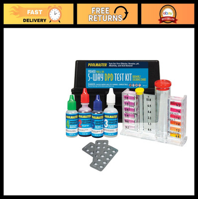 5-Way Pool Water Test Kit with DPD Tablets & Case - Accurate pH, Chlorine, Alkal