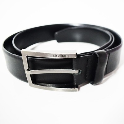 Strellson Classic Mens Leather Belt Black Size 40