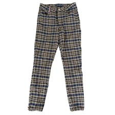 Tommy Hilfiger Plaid Skinny Pants Womens 4 Navy Academia Preppy Fall Schoolgirl