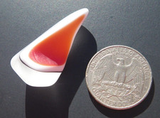 Sea Glass, Beautiful Piece with Clear Black White and Red