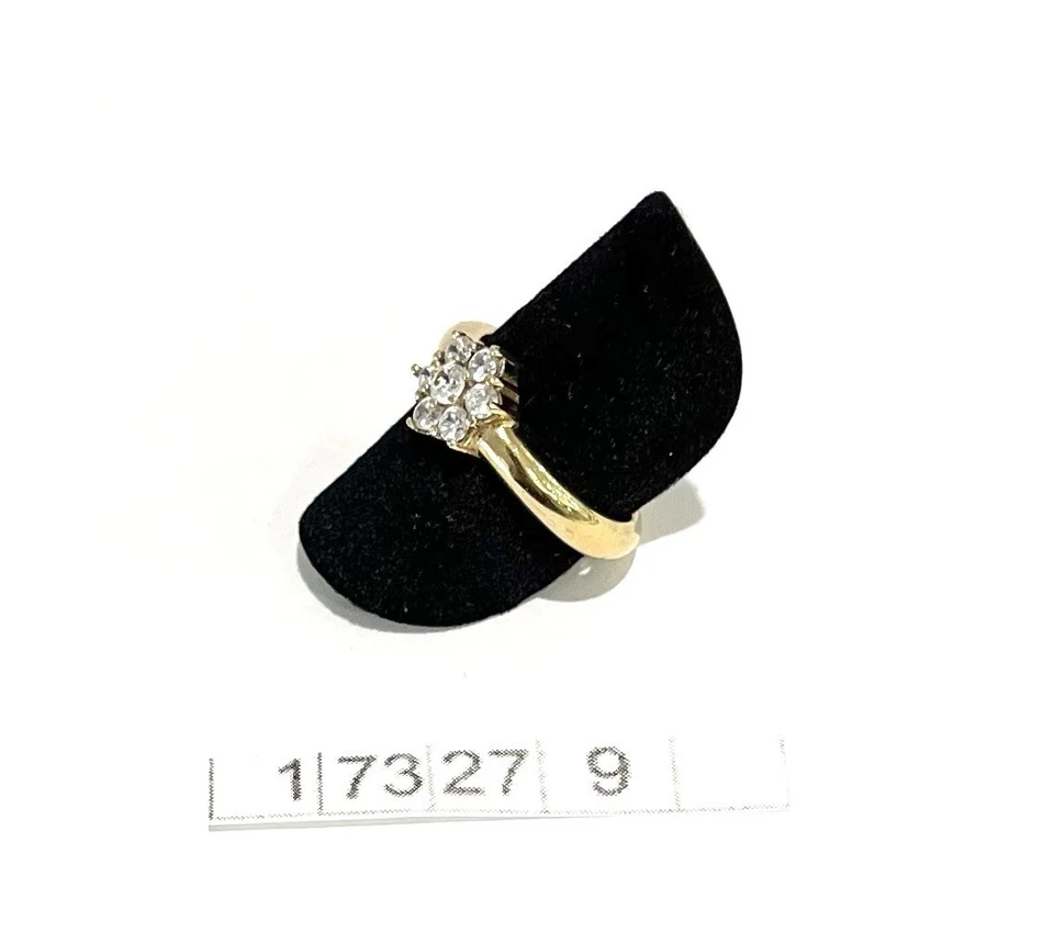 925/- ESPRIT Silberring, vergoldet, simulierte Diamanten, Gr. 53, 3 mm breit. - Bild 2 von 2