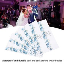 25Pcs Wedding Bottle Wraps Waterproof Paper Flower Pattern Water Bottle Labels