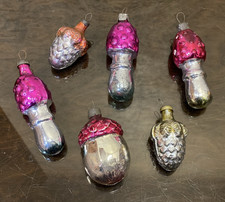 Set of 6 pcs Vintage Rare XMAS Decor CHRISTMAS Glass Ornament USSR , 25/85