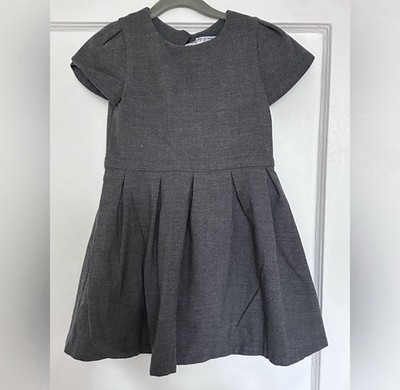 Jacadi Grey Dress 6 Girls Short Sleeves