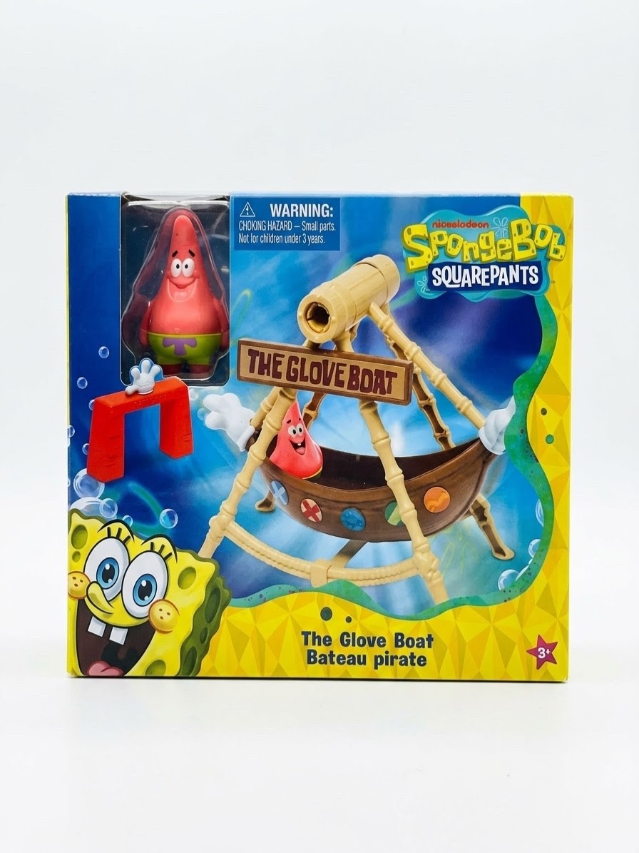 SpongeBob SquarePants The Glove Boat Pirate Ship Toy Figure Set New