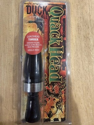 Quack Head Timber Duck Call - Single Reed - NEW - Black/Silver - Made in USA