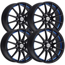 Set Of 4 Drag Concepts R16 17x7 5x1005x4.5 38mm Blackblue Wheels Rims Set Of 4 Drag Concepts R16 17x7 5x1005x4.5 38mm Blackblue Wheels Rims