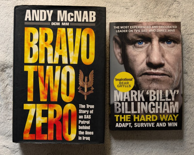 Andy McNab Bravo Two Zero + Mark Billingham The Hard Way Book Bundle