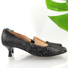 Donald Pliner Womens Seana Pumps Size 6 Black Metallic Leather Kitten Heel Shoes