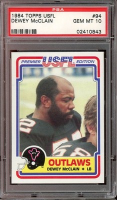 F 1984年 1987年 頃 ユニクロ ポストカード 8枚 1984 Topps USFL Football #94 Dewey Mcclain PSA 10 | eBay
