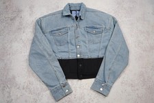 MUGLER H M Men Waist - detail denim jacket Light blue black Size XL XLarge ITALY