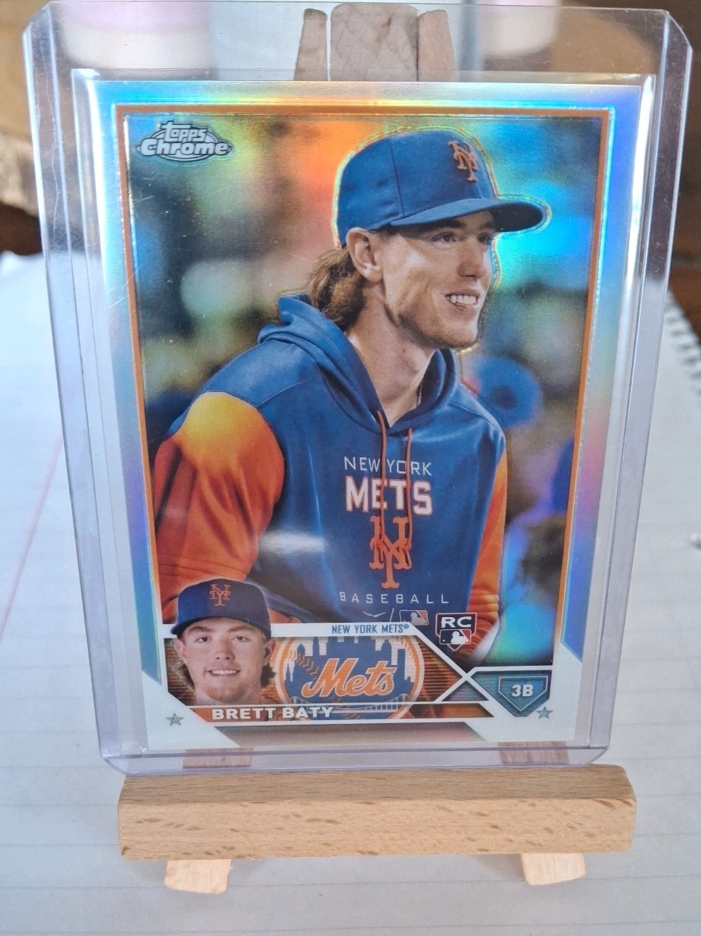 2023 Topps Chrome Photo Image Variation SP RC #204 Brett Baty New York Mets