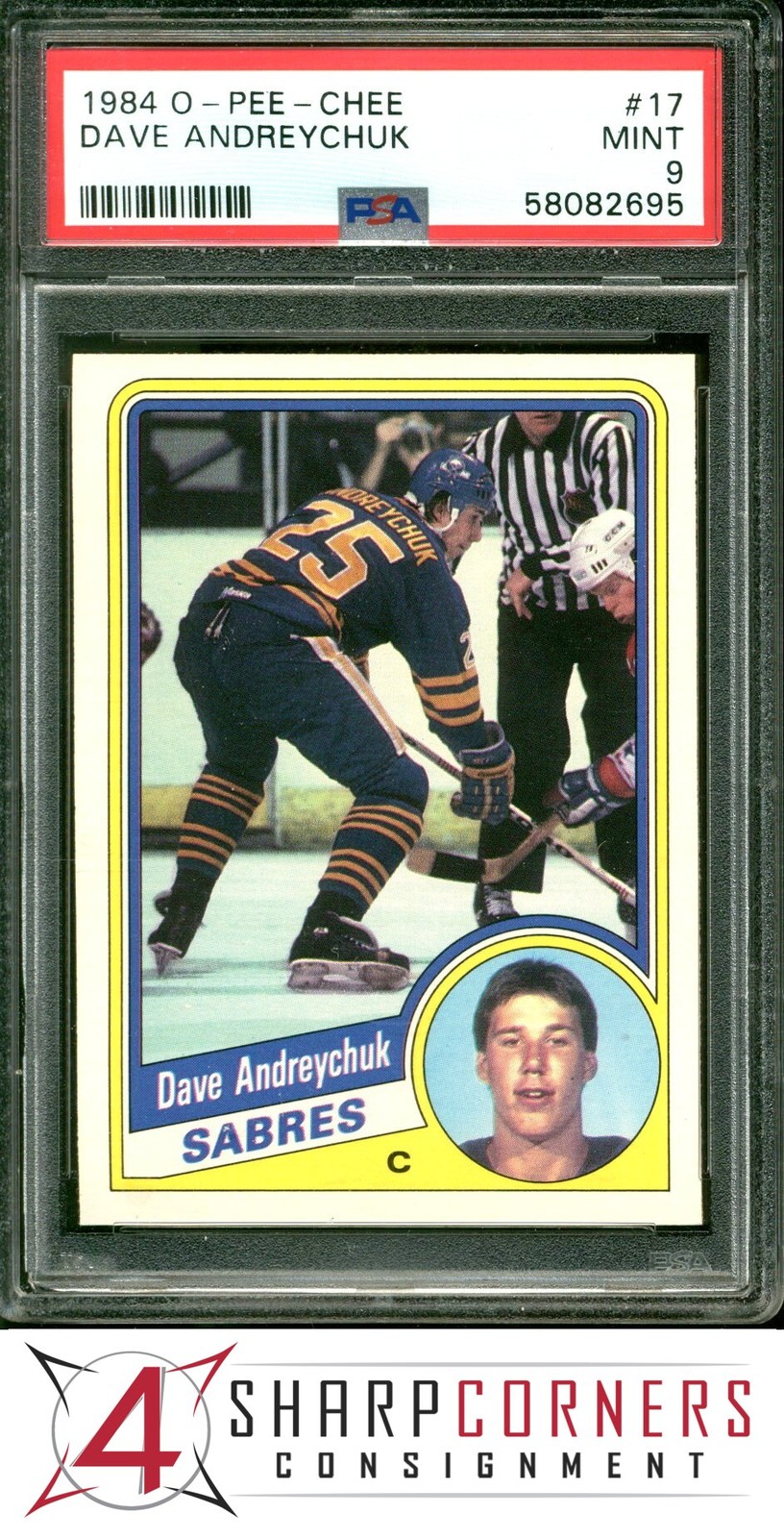 1984 O-PEE-CHEE #17 DAVE ANDREYCHUK RC SABRES HOF PSA 9