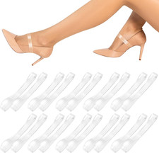 10 Pairs Transparent Silicone High Heel Shoe Straps Anti-Slip Adjustable