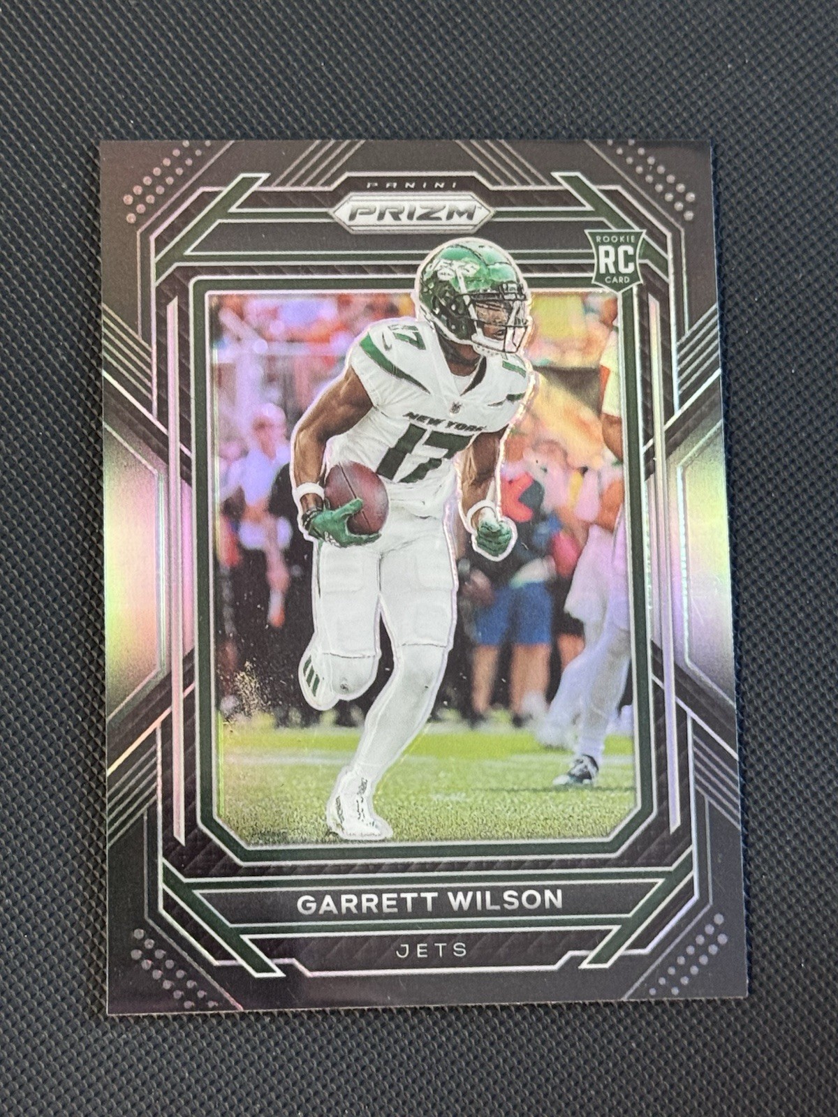 2022 Panini Chronicles - Prizm Black Silver Garrett Wilson #PB-12 Rookie RC Jets
