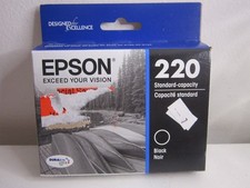 Epson 220 Standard Capacity Black Ink Cartridge Genuine OEM Exp 12 2025