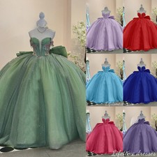 Sweet 15 16 Quinceanera Dresses with Bow Custom Color Birthday Party Ball Gowns
