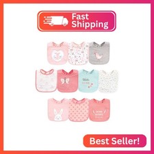 Hudson Baby Unisex Baby Cotton Bibs, Sweet Bunny, One Size