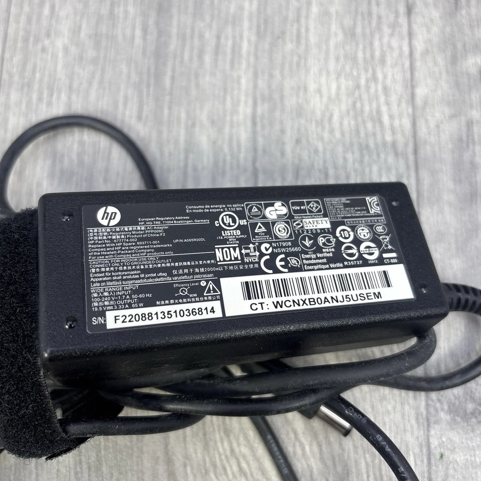 HP PPP009C Laptop AC Power Adapter Charger 65W 19.5V Genuine Official - Image 2 of 4