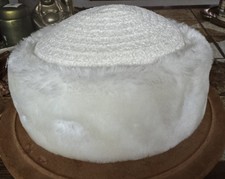 Vintage Betmar New York Off White Faux Fur Trim Bucket Hat