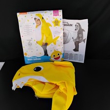 New Pinkfong Baby Shark Costume 6-12 Months Romper With Sound Box Fits Large NIB