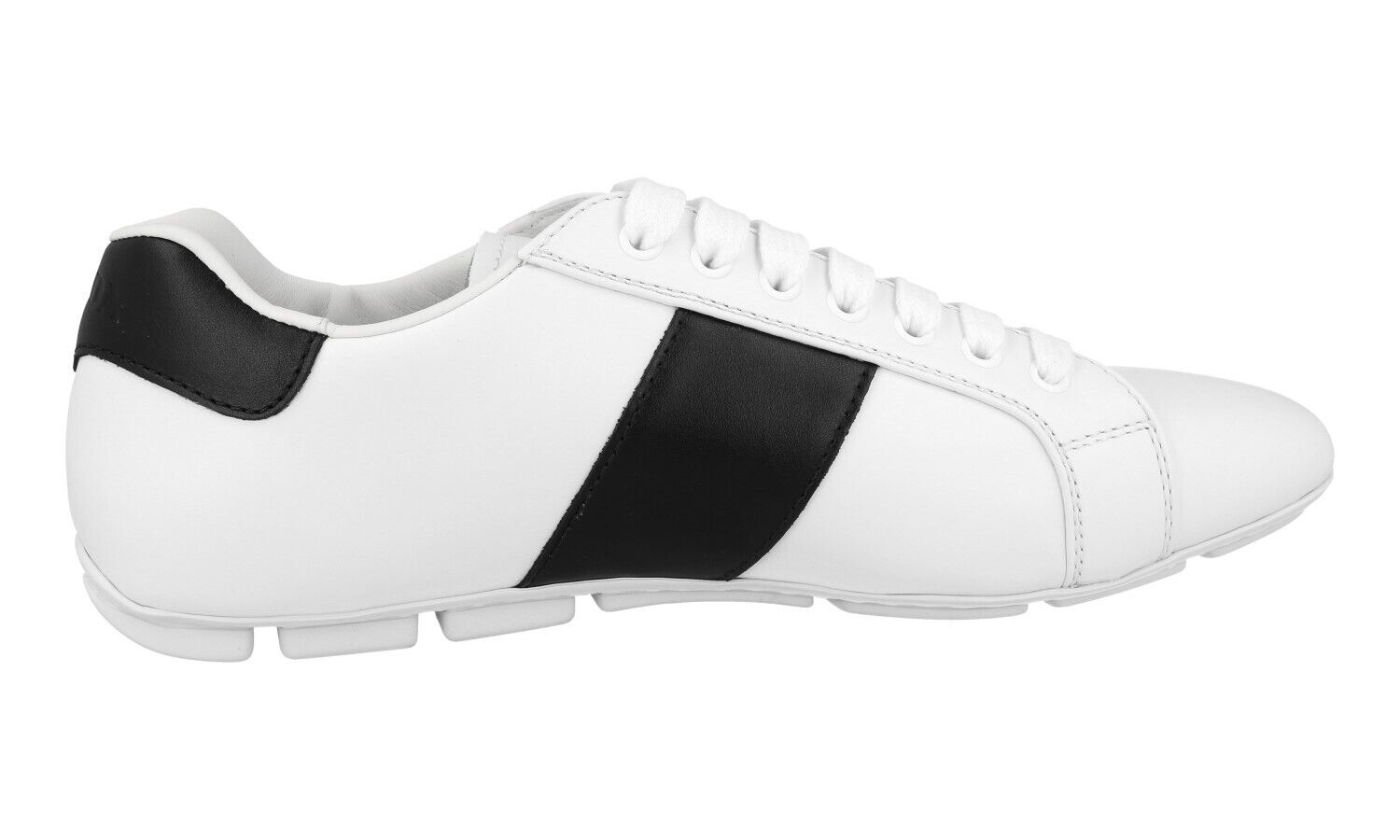AUTH PRADA MONTE CARLO SNEAKERS SHOES 2EG373 WHITE LEATHER US 8.5 