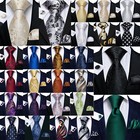 Pink Striped Mens Necktie Set With Tie Ring Wedding Pocket Square Cufflinks