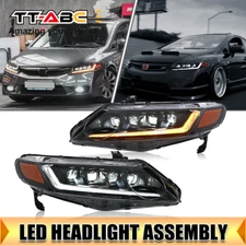 LED Projector Headlights DRL for Honda Civic 4DR 2006-2011 Front Lamp Assembly