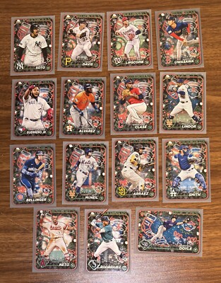holiday - HOLIDAY　SUPER FINE BORDER 2024 TOPPS Holiday Baseball 15 Card Gray Glitter Border Variation