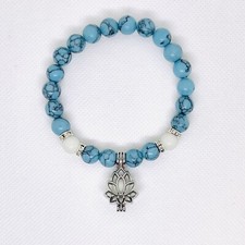 Lotus Pendant Glow in the Dark Beaded Bracelet