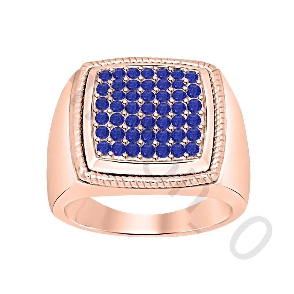 Sapphire Rose Gold 14k Rings for Men