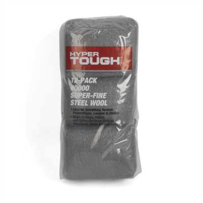 Hypertough #0000 Super Fine Steel Wool Pads, 12 Pack