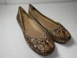 gold glitter ballet flats womens
