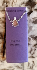 Sterling Silver CHRISTMAS TREE w/ Star Pendant Necklace Jewelry 16-18" NEW 